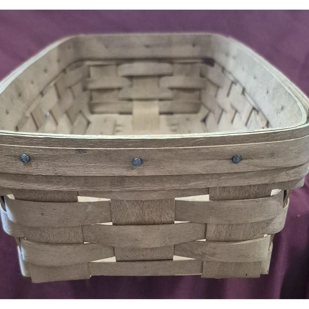 Vintage Longaberger Hostess Bread Basket Rectangular Wood Woven 13.5x8x4EUC